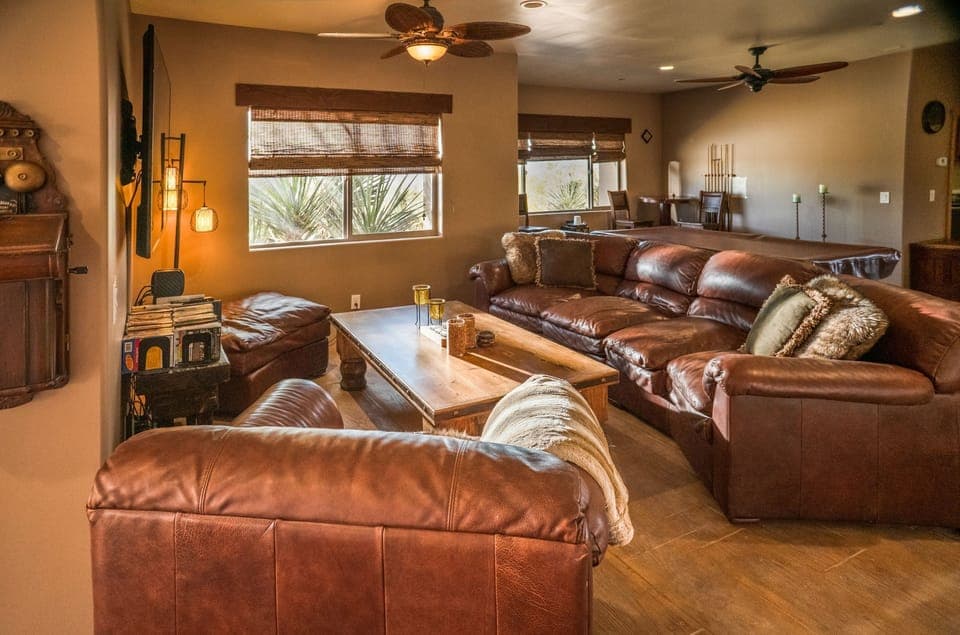 Oversized sofa and chair.