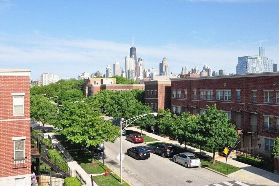 Downtown Chicago view from the living room