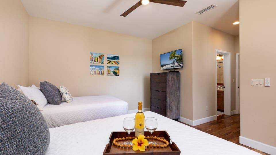 2nd Bedroom - two full size (double) bed, private ensuite and it's own HD TV