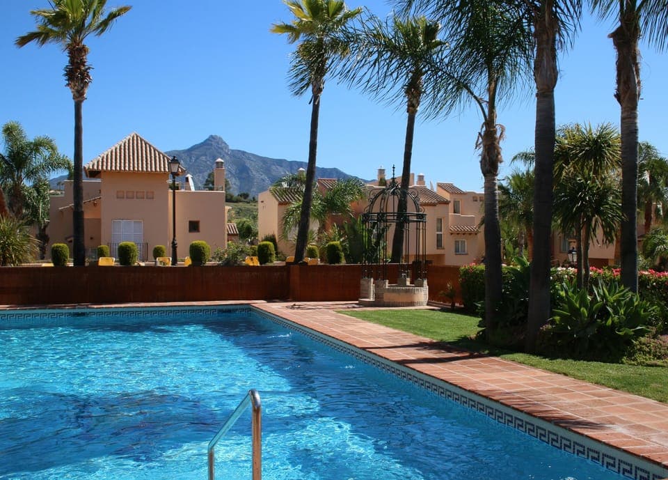 swimming pool 1, just 30 steps from the house and view on La Concha
