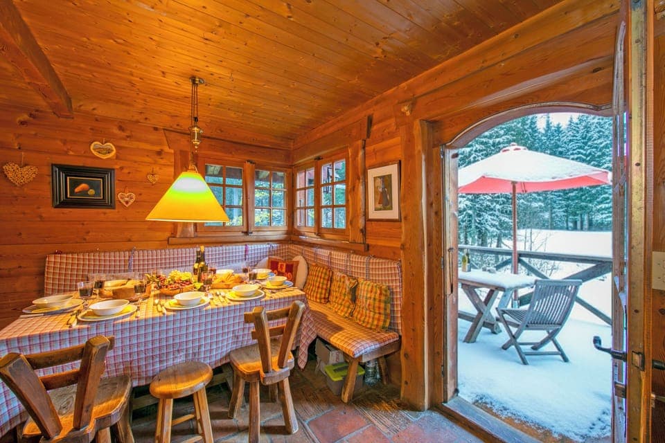 Dining area with access to the balcony