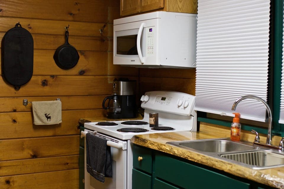 Live edge custom counter tops throughout