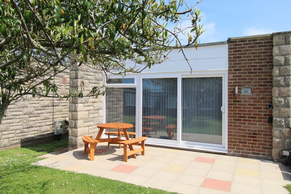 Front of bungalow. Photo taken in April 2023