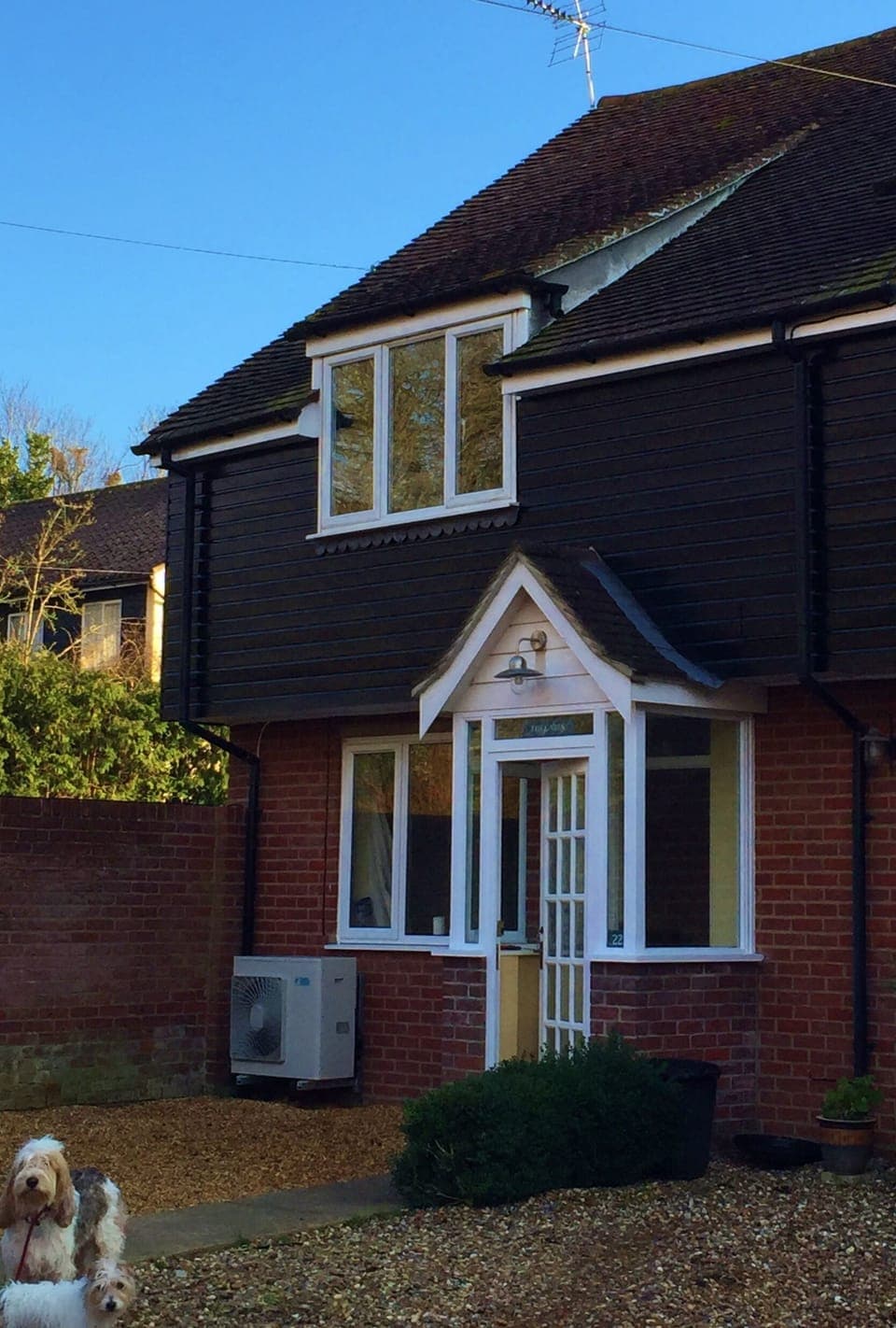The Cabin is semi detached with its own parking space.