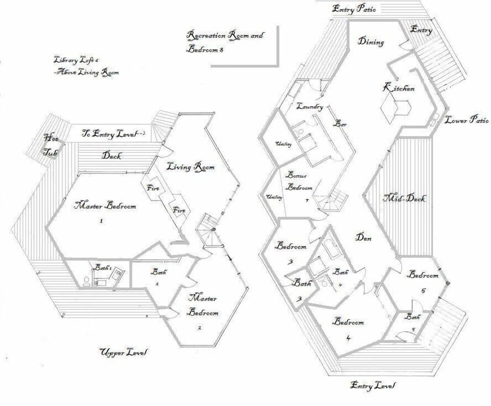 floor plan
on left is the upstairs 
on right is the entry level with no stairs 