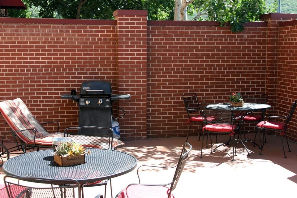 Shared patio and grilling area
