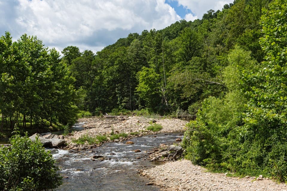 Access to the East Fork of the Pigeon River which runs through the property