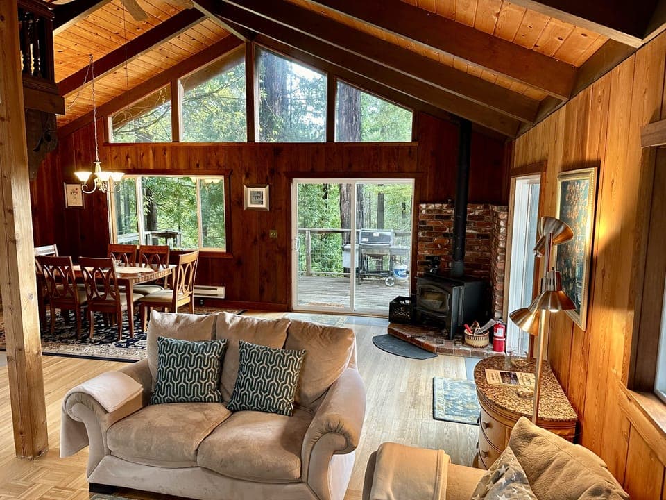 The house is flooded with light from morning to late afternoon.