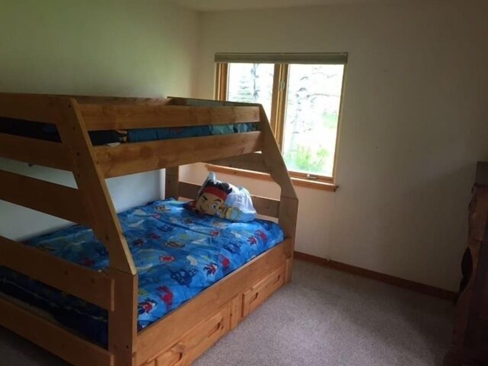 bunk beds 
full on bottom 
twin on top