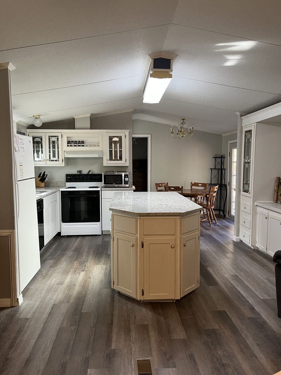 Kitchen with new granite counter tops