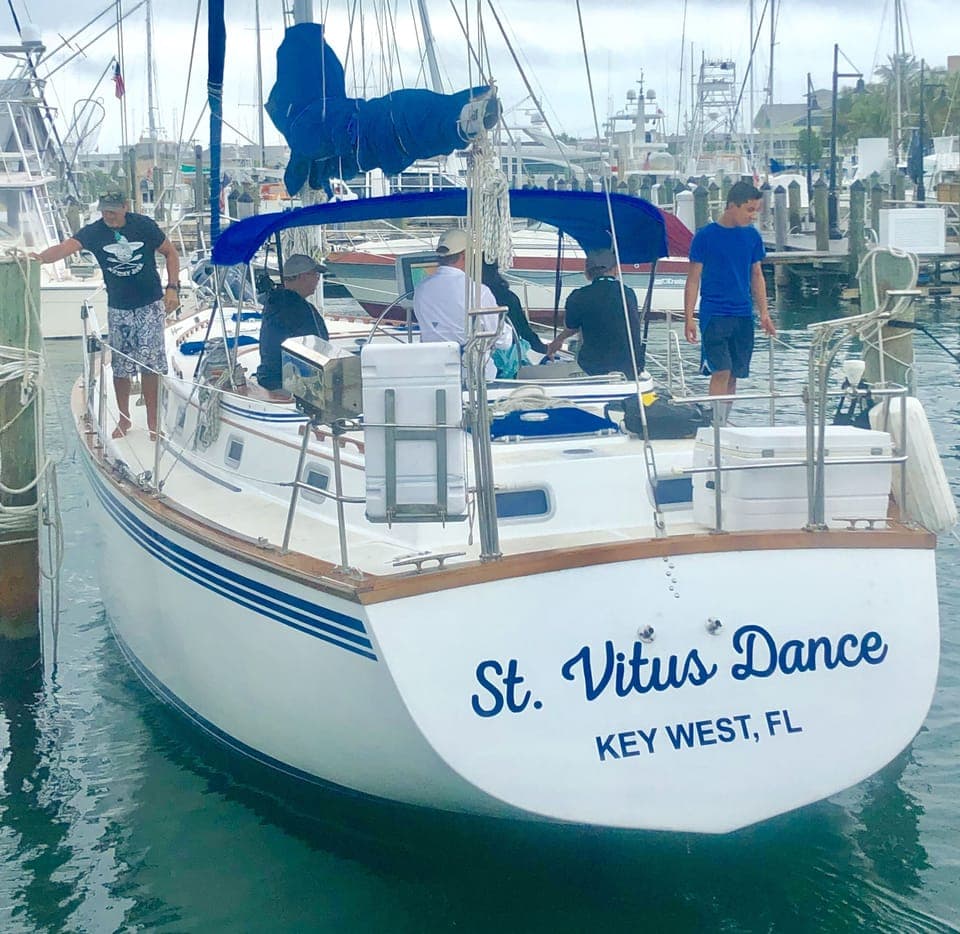 Take off on your next adventure on this famous sailboat - St. Vitus Dance!