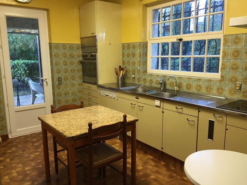 The large Provencal kitchen overlooking the terrace