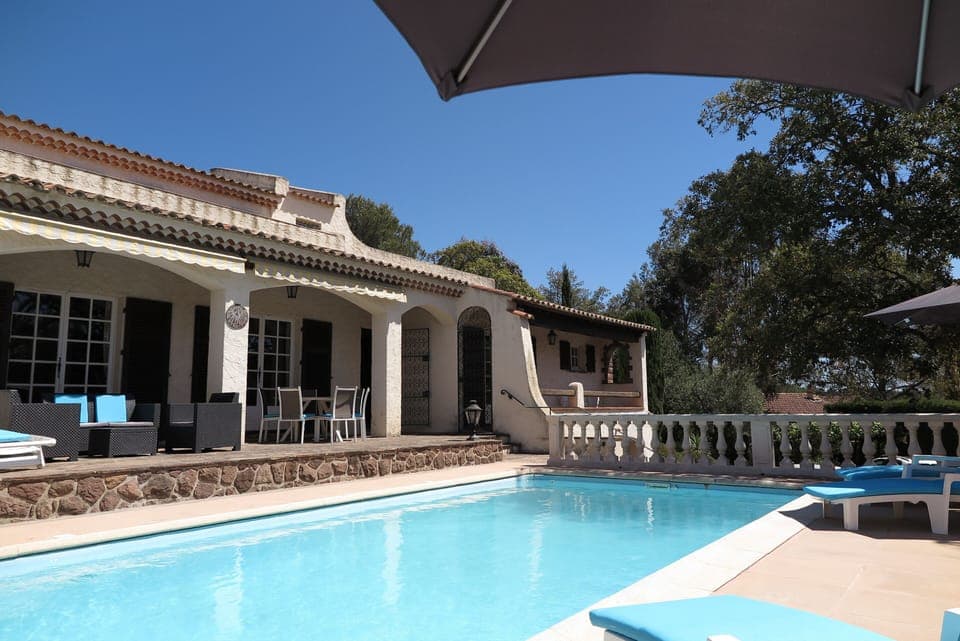 The villa and its south facing pool