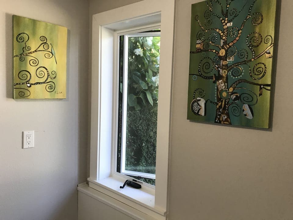 Laundry room with iron/iron board. Cleaning staffs inside 