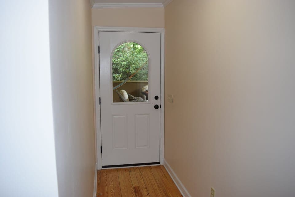 Inside entrance to screen porch
