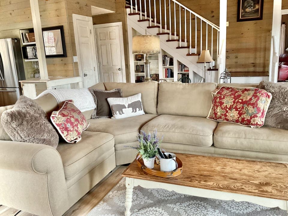 Large, comfortable sectional to relax on after a day of exploring