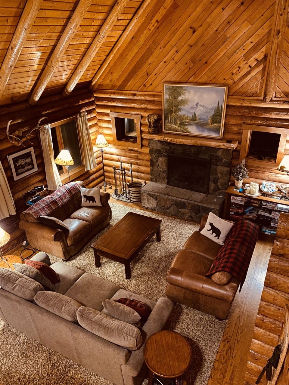 Living room as seen from loft