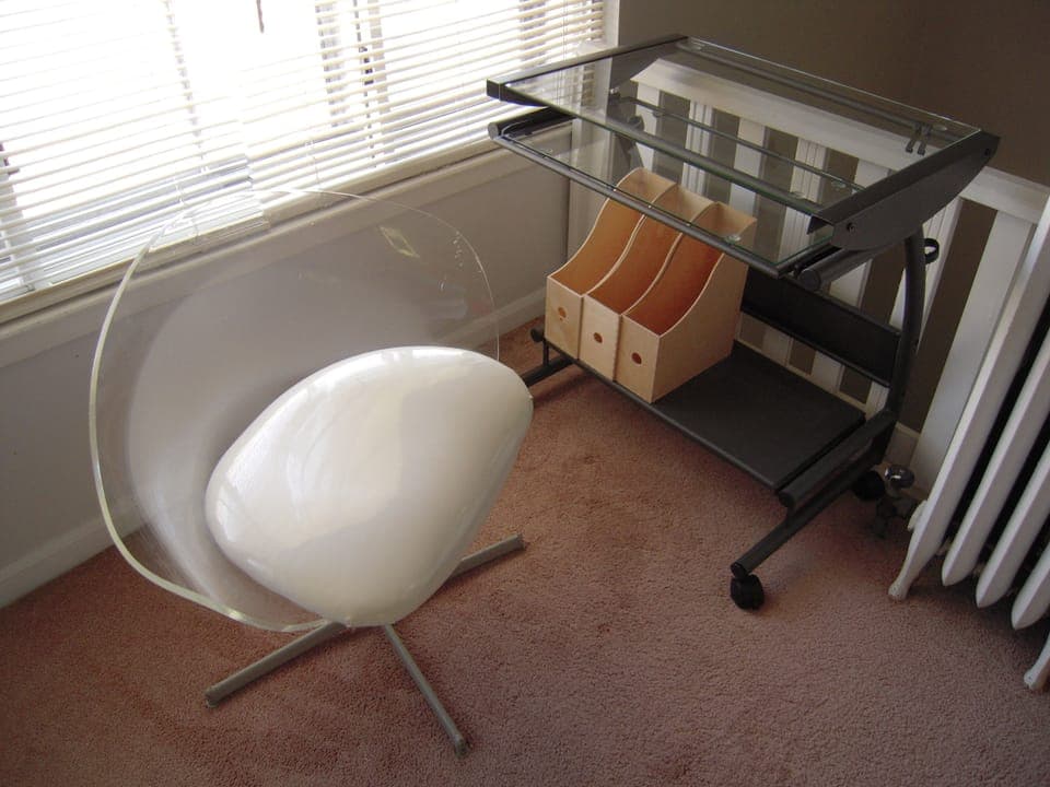 Separate desk or computer area.