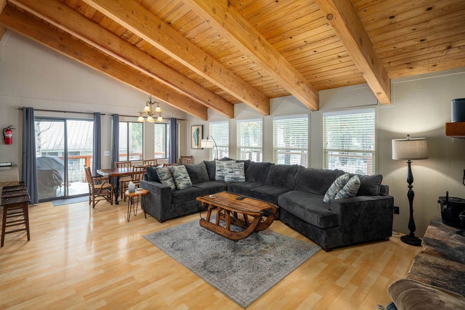 Family room with huge sofa