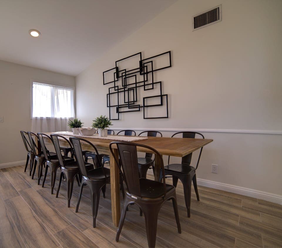 Dining table comfortably seats 12!