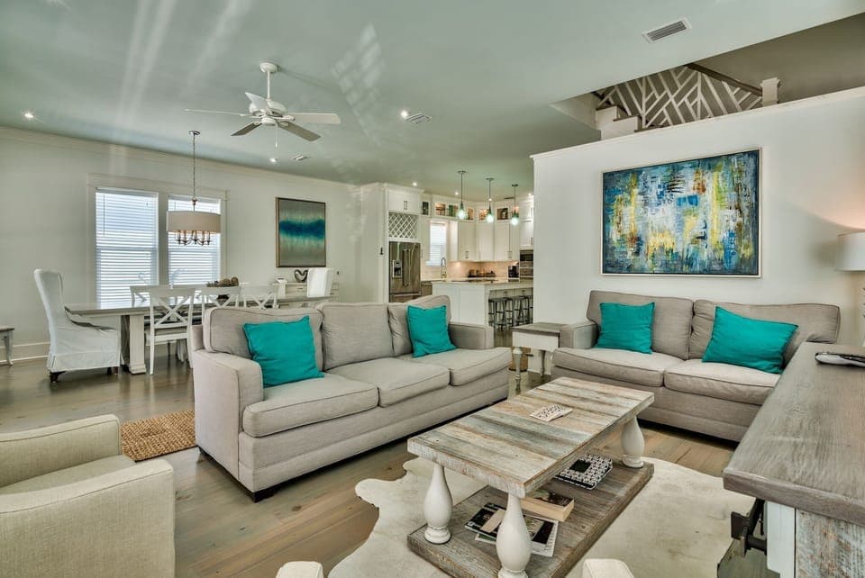 Living room with open floor plan