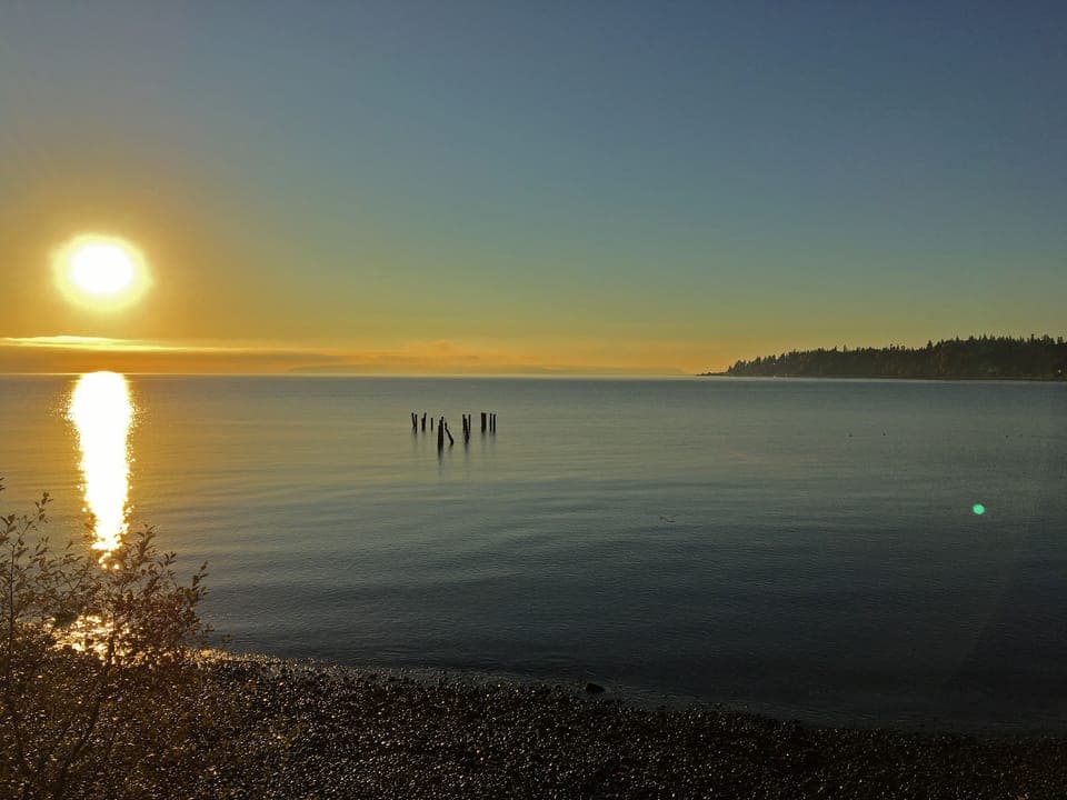 View from the beach down the street from the cottage