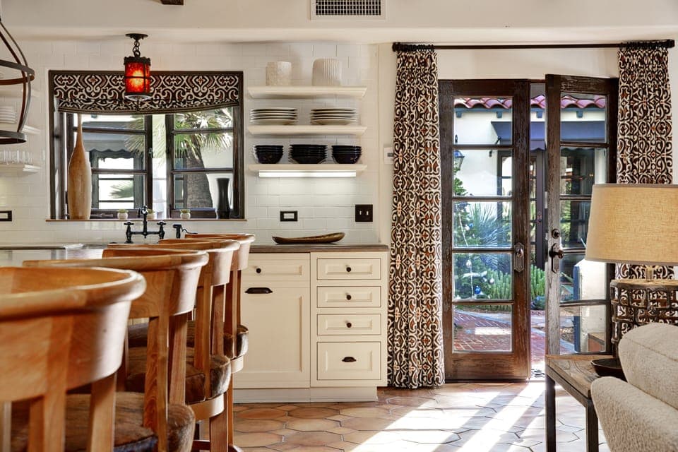 Kitchen Leads To Central Courtyard and Outdoor Dining Area
