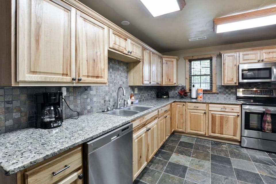 Stainless appliances and Hickory wood cabinets!