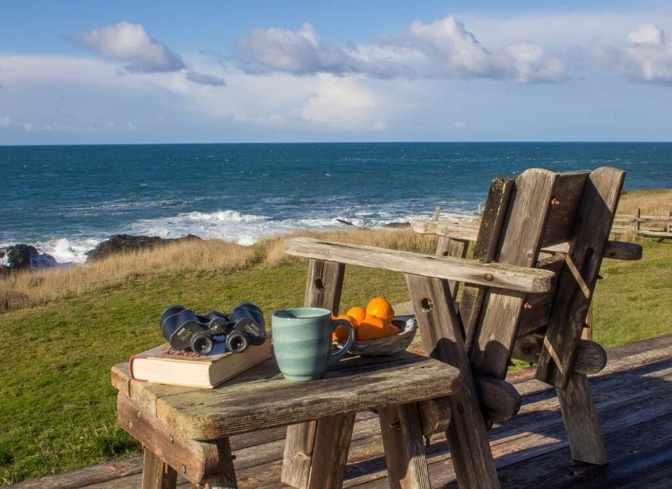 If the whales are out there, this chair on the deck is perfect to whale watch.
