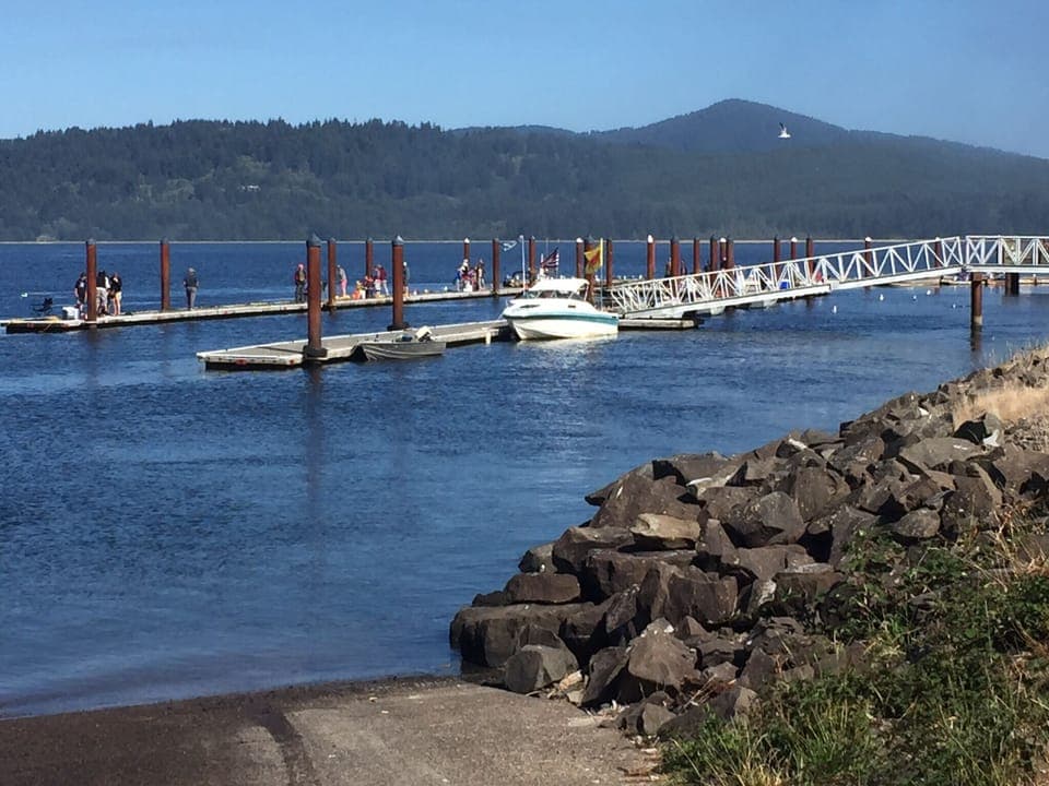 Waldport Marina where you can rent boats or crab off the docks. 