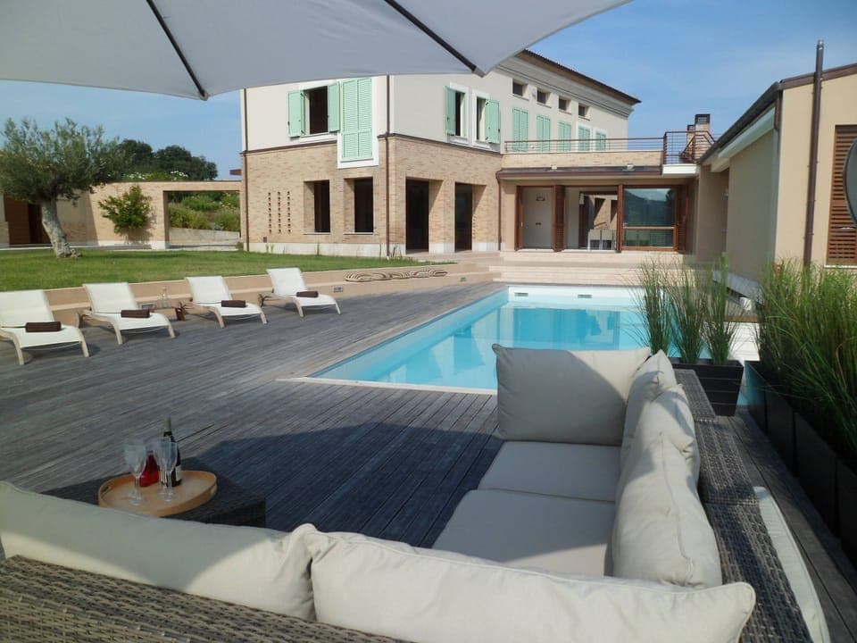 lounging by the pool