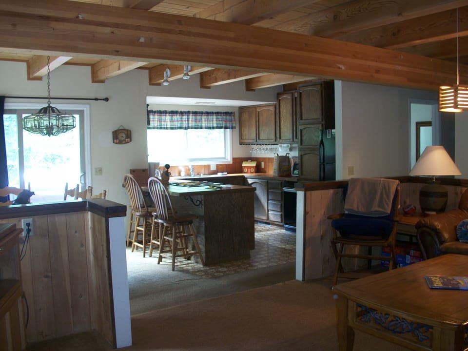 Beautiful wood ceilings and cabin coziness