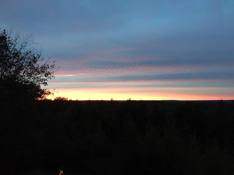 Sunset view from the property