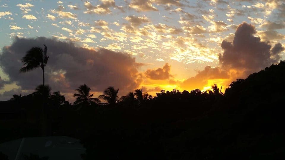 Another Beautiful sunset view from the lanai! Perfect with a glass of Champagne!