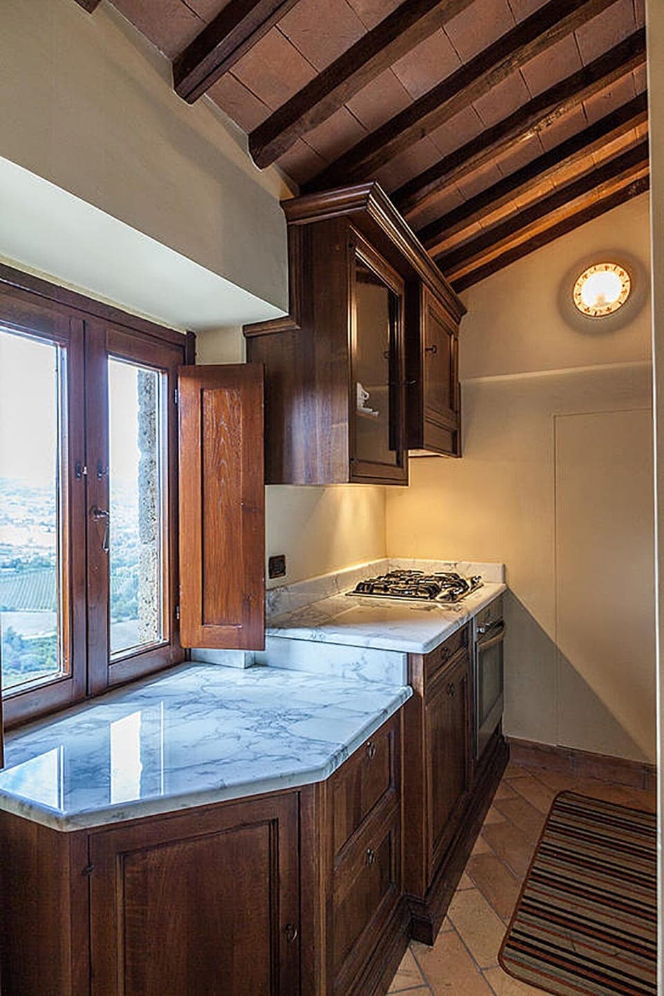 Kitchen marble counter.