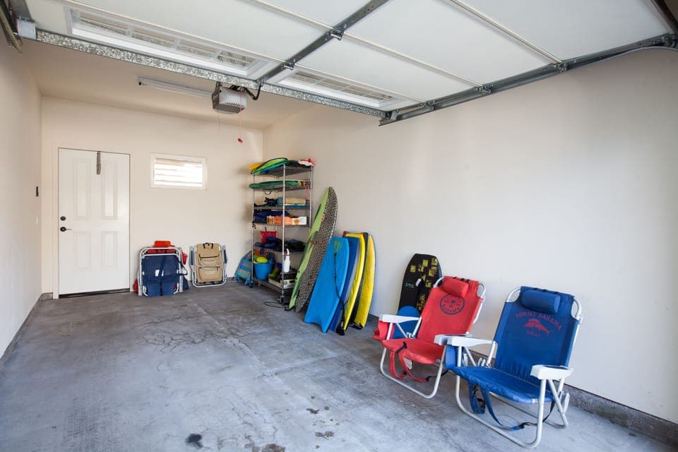 Beach chairs, boogie boards, and beach toys for a great day on the beach.