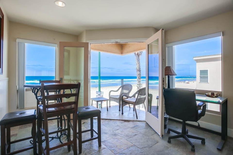 Pub table and private balcony