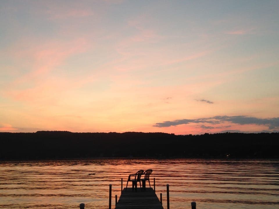 A sunset view from the dock. Gorgeous!