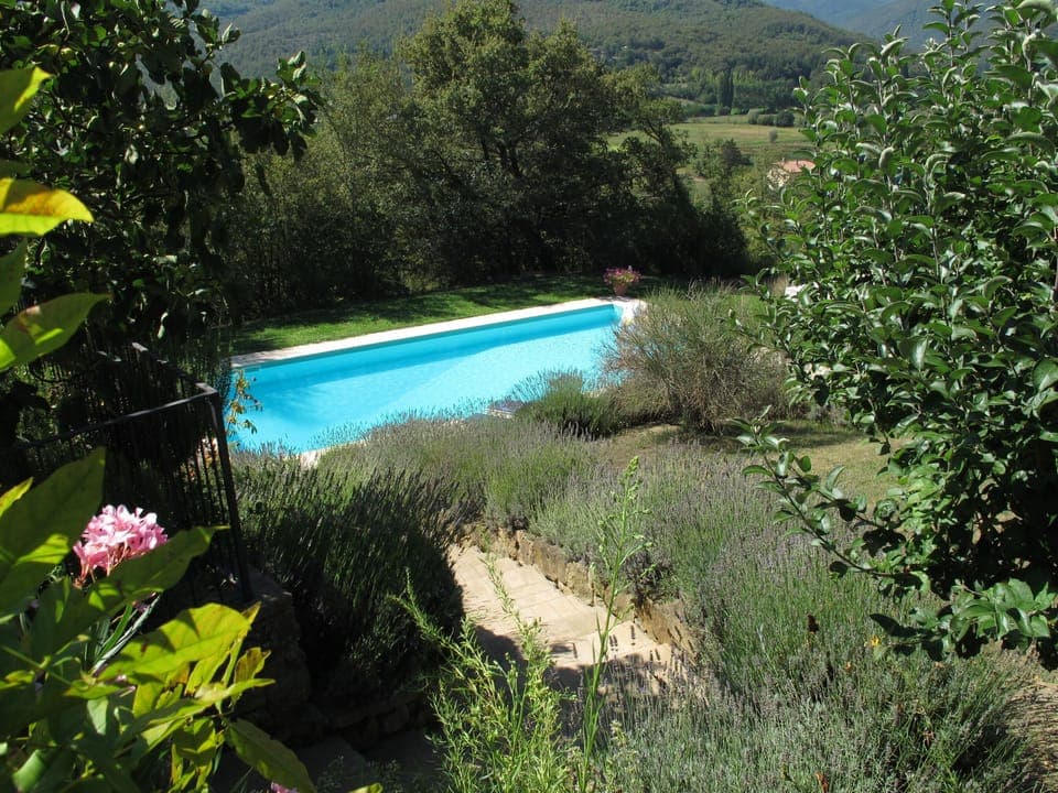 View of the pool from the house