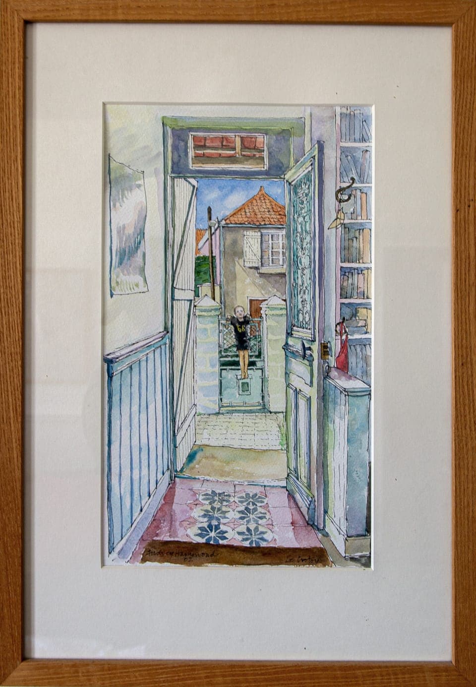 Painting  hanging in the sitting room of  the view from the front door.