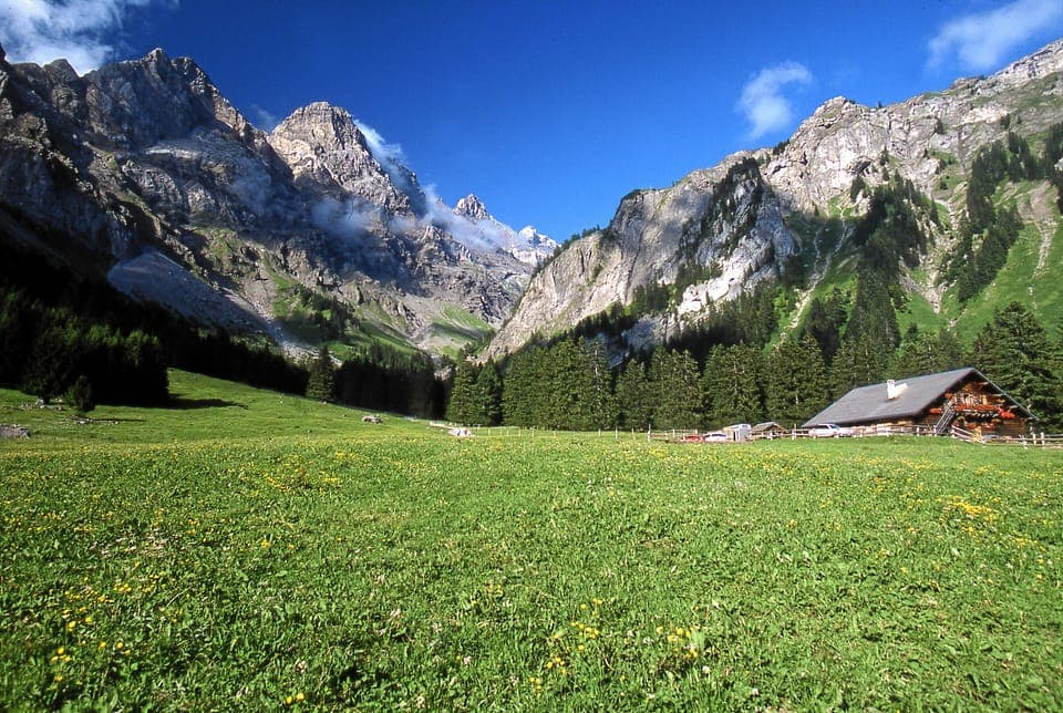 Beautiful Swiss pastures and refuges to explore