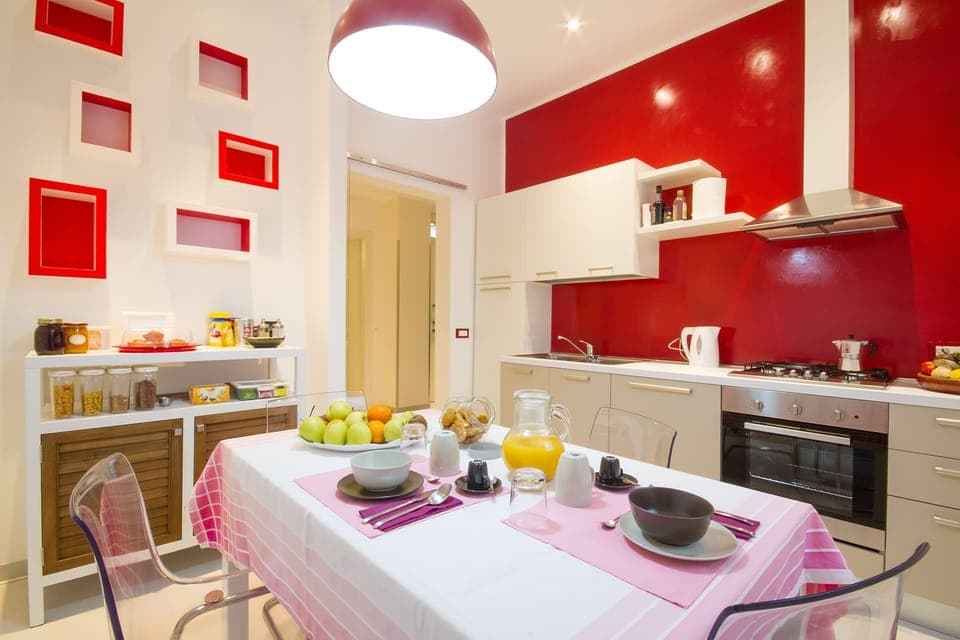 Cucina Colazioni Camera Viola e Tortora