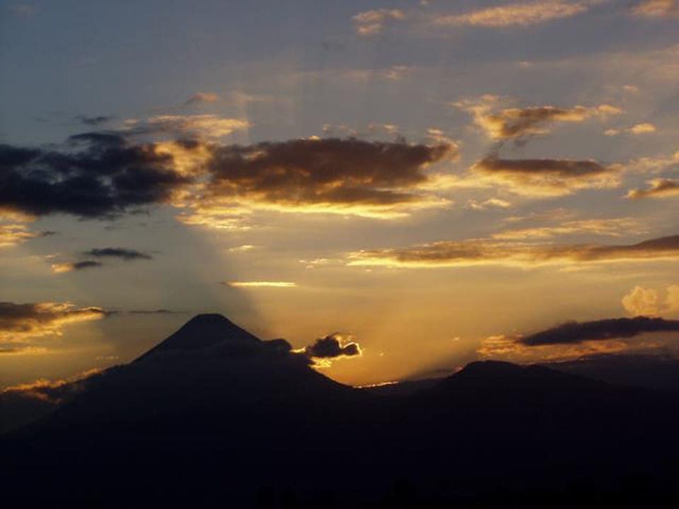 Sunset behind El Hacho de Gaucin