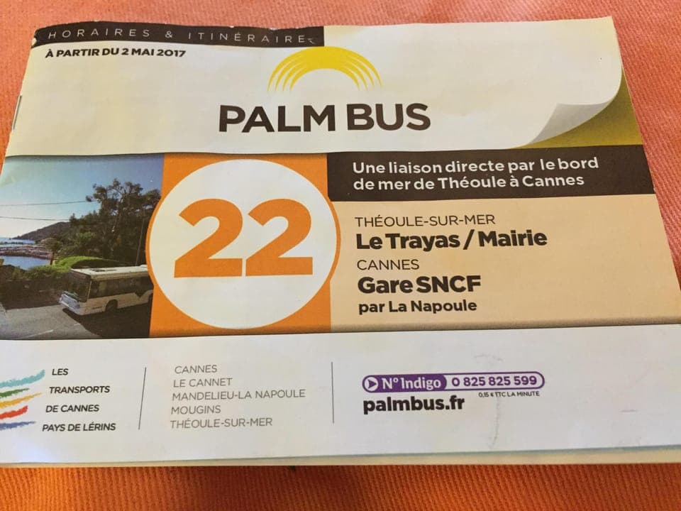 Direct bus from front gate. Connects with Train and Nice airport bus in Cannes