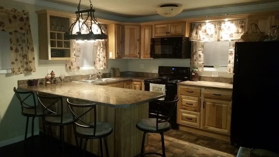 Our kitchen is completely furnished with pots, pans, silverware & linens.