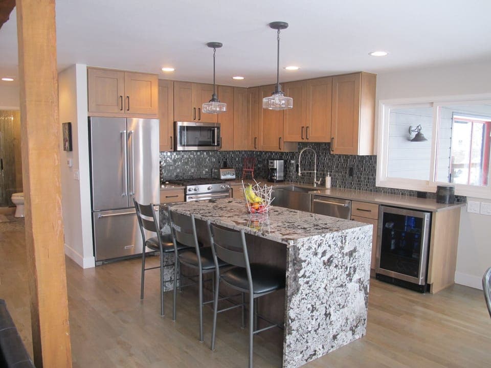 All new kitchen with amazing kitchen-aid appliances and everything a cook needs