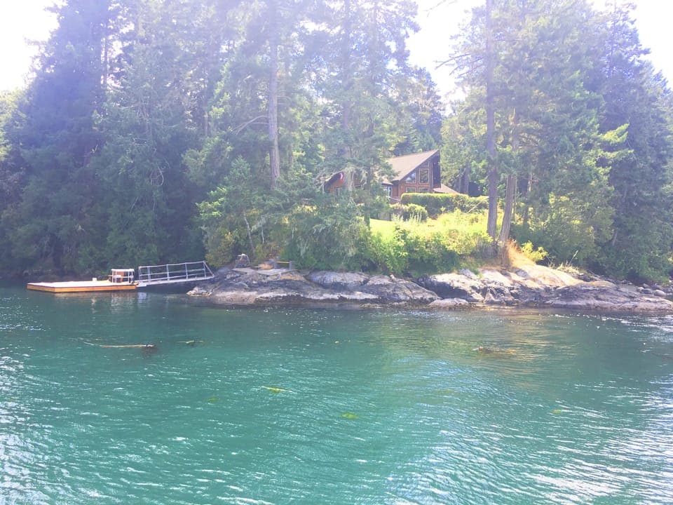 View of Heron Point House, shoreline and dock