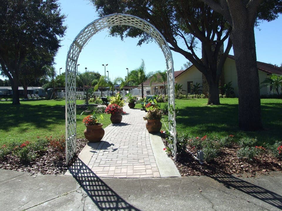 Entrance to pool area