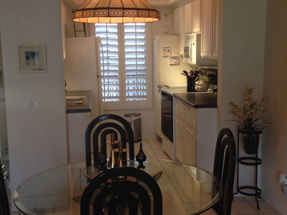 Dining room and kitchen area.  Kitchen comes complete with all amenities.   