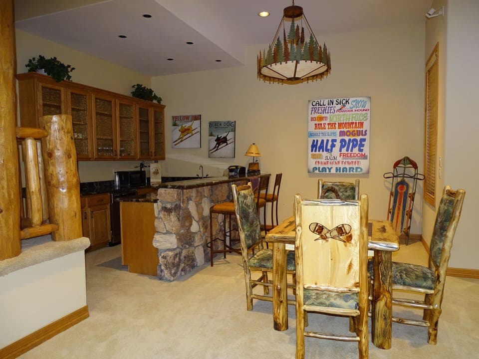 Walkout basement bar area